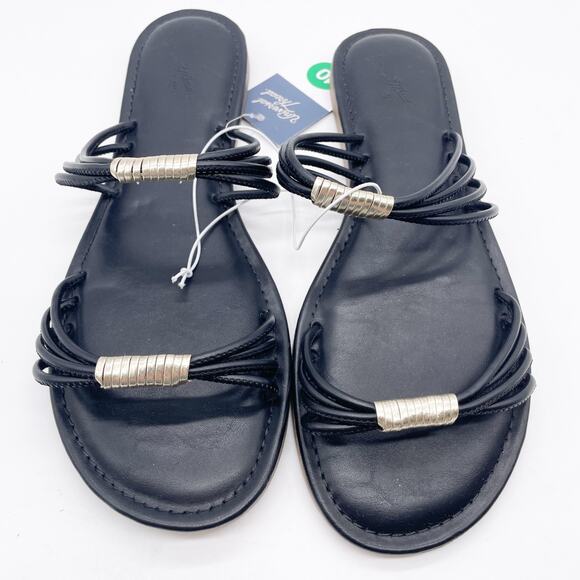 Universal Thread Women's Aura Two Band Slide Sandals Black Size 10 - Picture 4 of 6